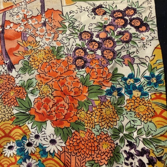 Citron Santa Monica Silk Linen Patchwork Japanese Art Blouse Jacket M Artisan - Picture 7 of 12